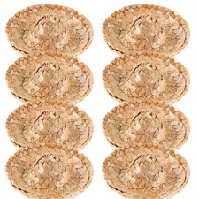  8 mini cappelli di paglia per