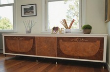 elegante ed esclusiva credenza vintage anni 50 restaurata impiallacciata legno