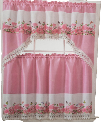 3pz set tende - set, ricamate