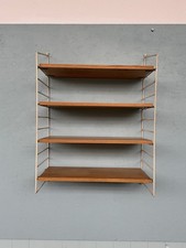 Libreria Da Muro Anni 60 Scaffale Stile Scandinavo con Ripiani In Rovere