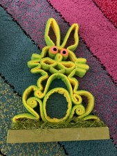 Coniglietto Di Feltro Pasquale Verde E Giallo