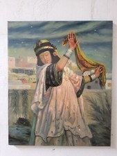 Dipinto Donna araba Olio su