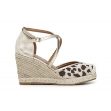 Cafe Noir SANDALI IN TESSUTO STAMPA ANIMALIER SU ZEPPA CORDA - C1HF9030