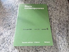 Volume STORIA CONTEMPORANEA - DICEMBRE 1981  N. 6  - editrice IL MULINO