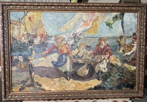 Quadro antico olio tela - antico,
