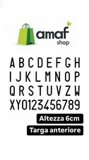 LETTERE E NUMERI ADESIVI PER TARGA AUTO ANTERIORE RESISTENTE ALL’ESTERNO