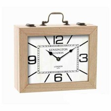 Orologio da tavolo Kengsington in legno naturale forma valigietta da appoggio