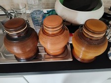 baldelli ceramica italiana set di 3 contenitori anni 70-80 