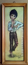 Idylle Falconi AKA Jolylle Vintage joung BOY '60 Wide Eyes Vintage Kitsch Art