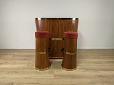 Mobile bar botte legno ottone sgabelli anni 70’ vintage design