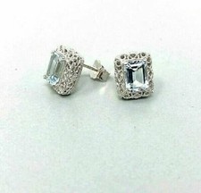 Orecchini 3Ct Taglio Smeraldo