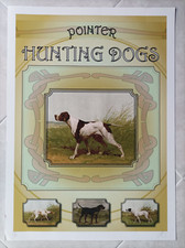 Cani da caccia Pointer.Litografia numerata e firmata a mano a matita 40x55