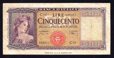Italia 500 Lire 1947 P-80a VF