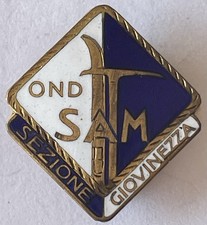 Distintivo OND SAM Sezione Giovinezza Sci Montagna Escursionismo Ventennio