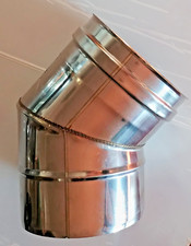 Curva MULTICLIMA 45° MPC140/45 in acciaio inox Ø 140 mm per canne fumarie stufa