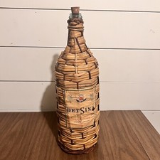 Bottiglia di vino Retsina avvolta in vimini Achaia Clauss greca 17 pollici vintage
