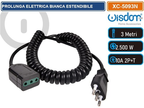 Prolunga elettrica nera - nera, a