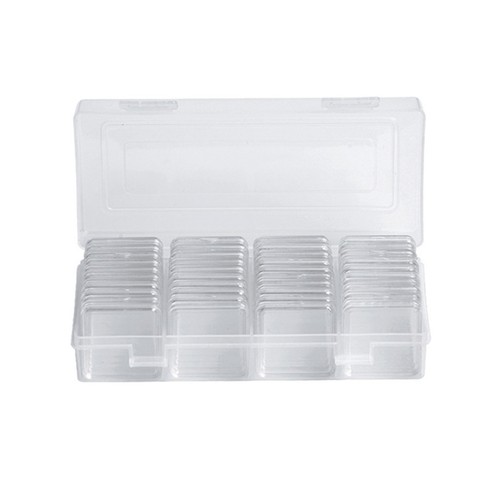 40pcs square clear - clear, coin
