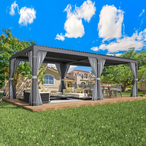 Outdoor louvered pergola - louvered,