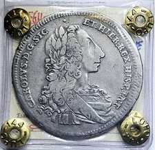 Palermo Sicilia 12 tari tarí 1735 incoronazione Carlo Borbone perizia Lupo