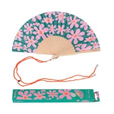 VENTAGLIO "FIORI" ROSA E VERDE