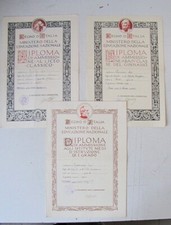 3 VECCHI DIPLOMI SCUOLA ANNI 20-60- DA COLLEZIONE