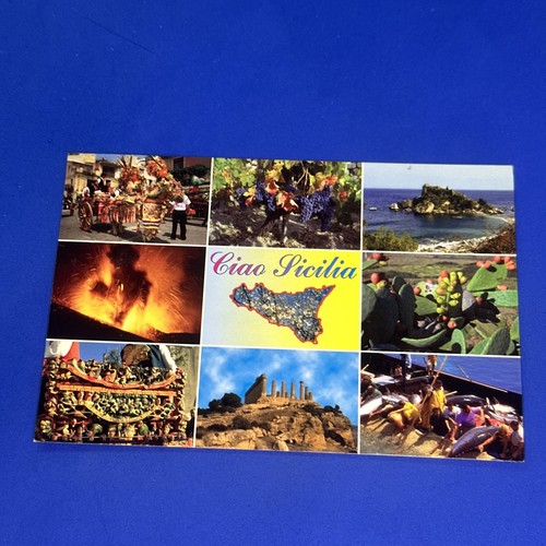 Ciao sicilia cartolina ricordo - sicilia,