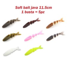 GOMMA ESCA ARTIFICIALE PESCA SPINNING TROTA LUCCIO BASS SOFT JERK 5PZ 11.5CM