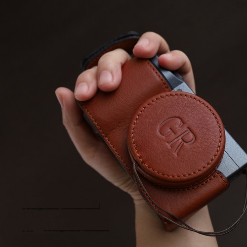 Borsa fotocamera vera pelle