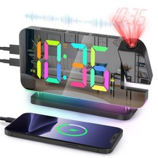 Sveglia con proiezione e radio Orologio digitale con proiettore girevole a 180°
