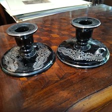 Pair of Low Glass and Sterling