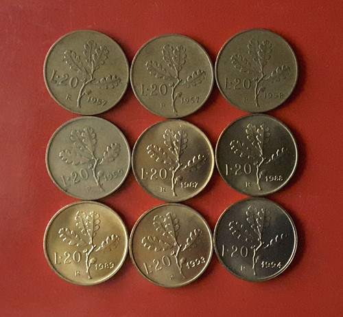 Monete lire 1957 - 9, 20
