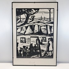 Quadro con vetro xilografia