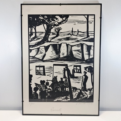 Quadro con vetro xilografia