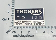 Logo distintivo giradischi Thorens TD 125 per parapolvere argento opaco su misura