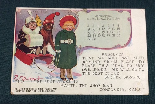 Cartolina calendario gennaio