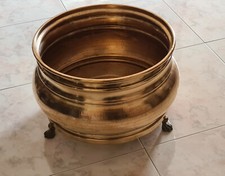 Porta vaso grande fioriera rustica in ottone vintage anni 80'-90'