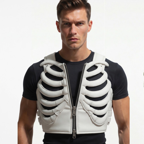 Gilet scheletro bianco uomo