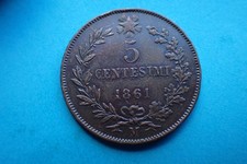 Italia, 5 Centesimi 1861 M