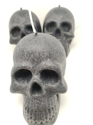 Tre candele teschio nero non - candele,