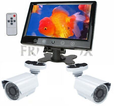 Kit videosorveglianza COMPLETO monitor 10" + 2 telecamere esterno  2cavi 20metri