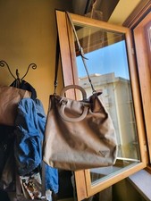 PRADA ORIGINALE BORSA GRANDE VERA PELLE COLOR TORTORA 32x36x15- PREZZ0 AFFARE