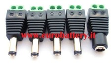 CONNETTORE alimentazione 4 MASCHIO 1 FEMMINA INNESTO A VITE TVCC TELECAMERA DVR