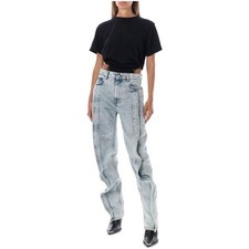 Y/Project Jeans Women's Size 30 Blue Cotton Banana Slim Pants Light Ice Denim