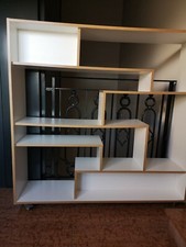 Libreria Kyra Tomasucci colori Bianco e Legno H160 x L146 x P35cm