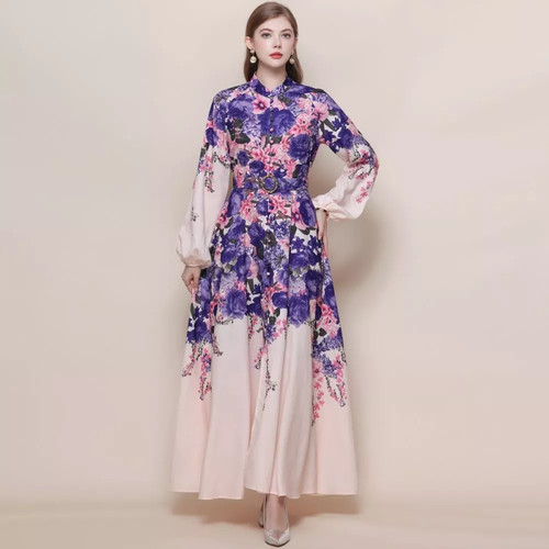 Vestito lungo elegante cipria - vestito,