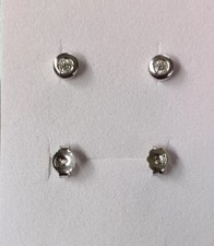 Orecchini vintage punto luce cipolline Oro 18 Kt 750% diamanti totali 0,10 Ct 