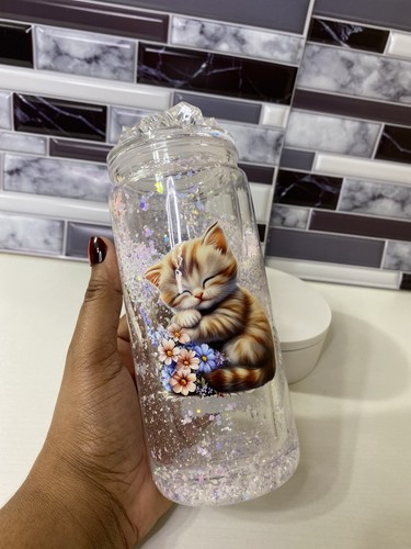 Gatto decorato plastica - decorato,