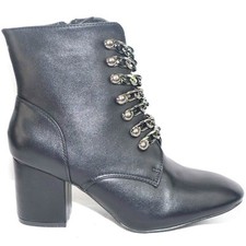 Tronchetto donna in pelle nero