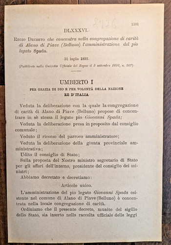Alano piave anno 1892 in - ,